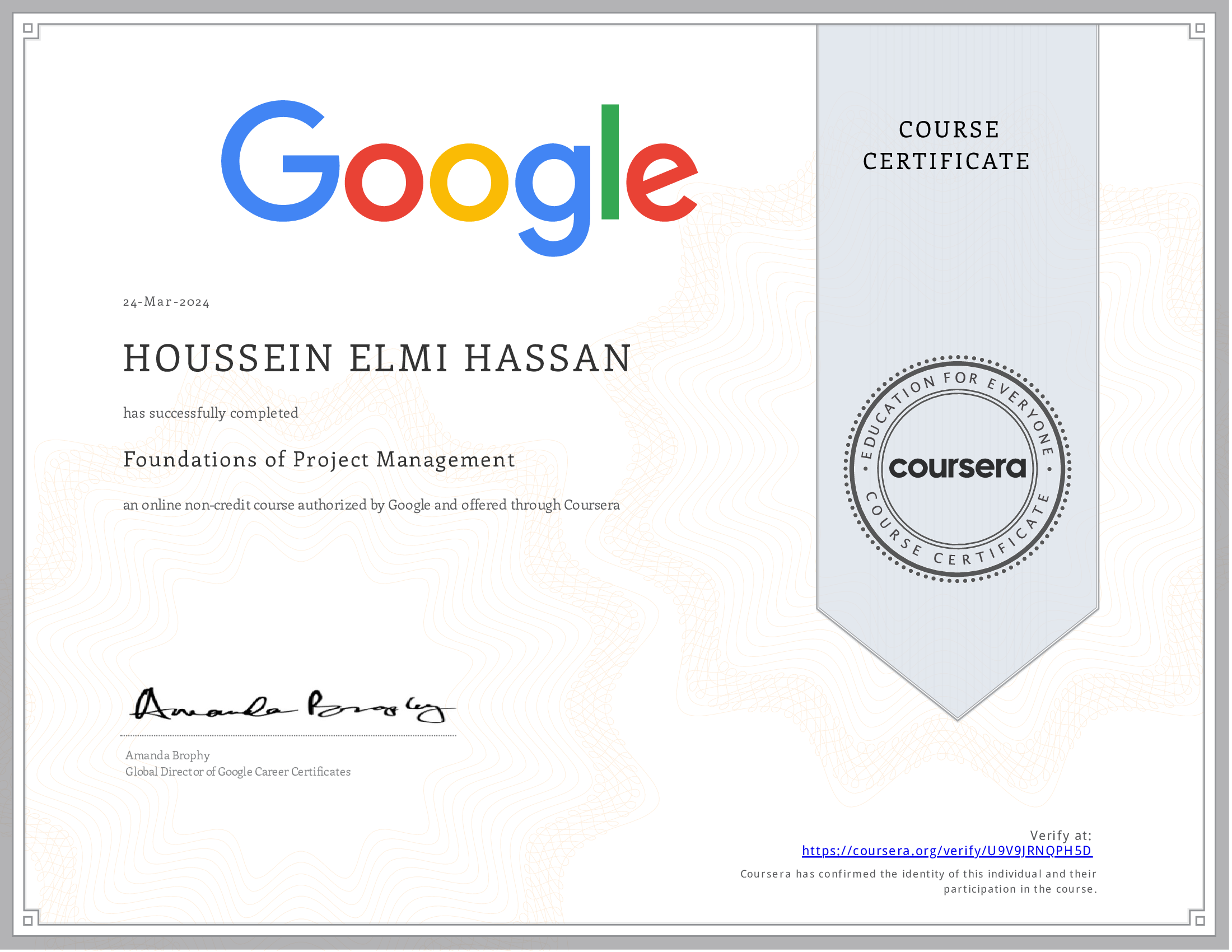 Project Management Certificate